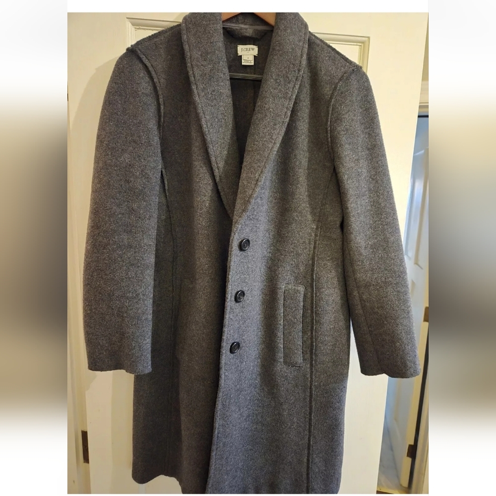 Womens Jcrew Grey Wool peacoat - 4